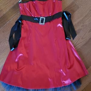 Red and black dress